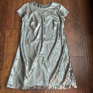 Nicole by Nicole Miller Platinum sequin dress